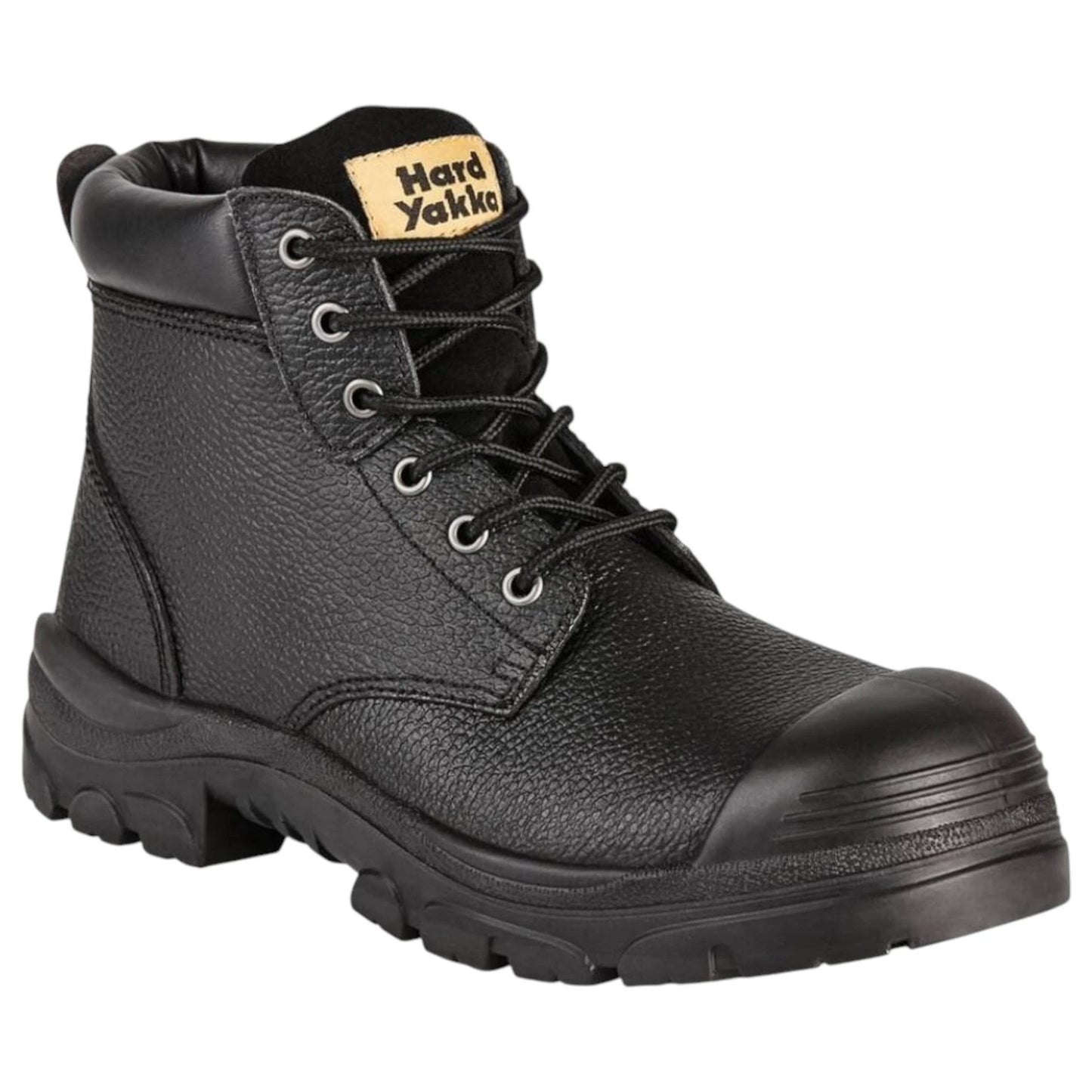 Mens Hard Yakka Gravel Lace Boots Lace Leather Industrial Warehousing Boot Black