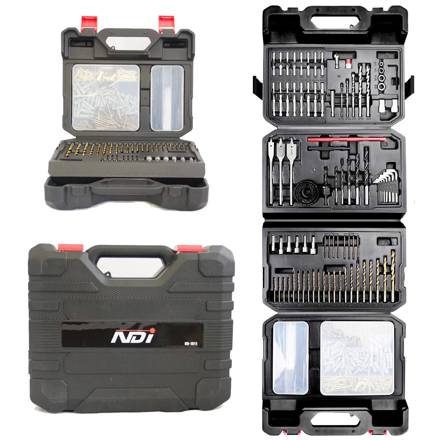 NDI TOOLS 418 PCS Drill Bit Set for Wood Metal Masonry Screwdriver Bit Set Combo