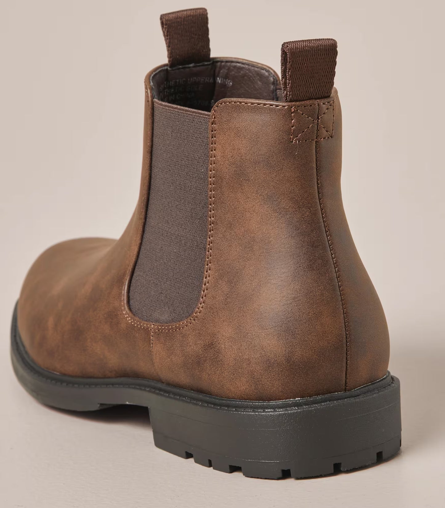 Mens Cleated Pu Chealse Boots