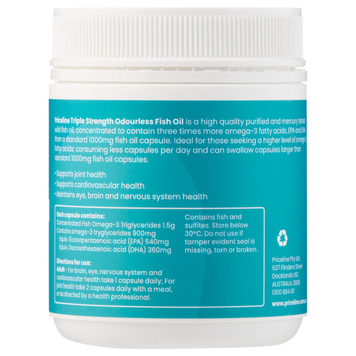 Priceline Triple Strength Ordourless Fish Oil 150 Capsules