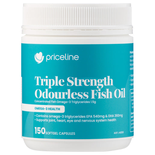 Priceline Triple Strength Ordourless Fish Oil 150 Capsules