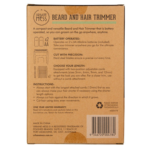 URBANE MESS Beard And Hair Trimmer 1 Each