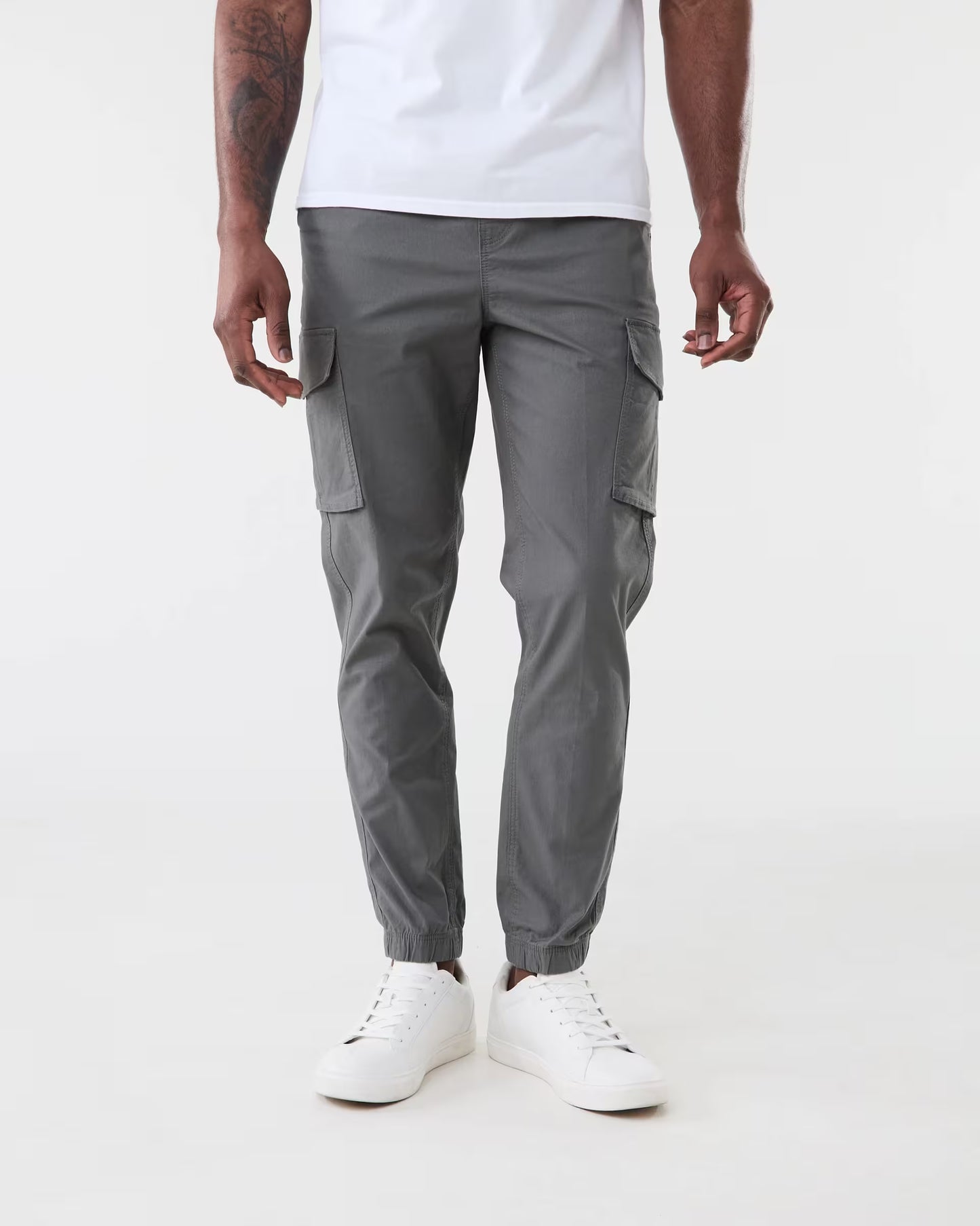 Elastic Waist and Cuffed cargo Pants