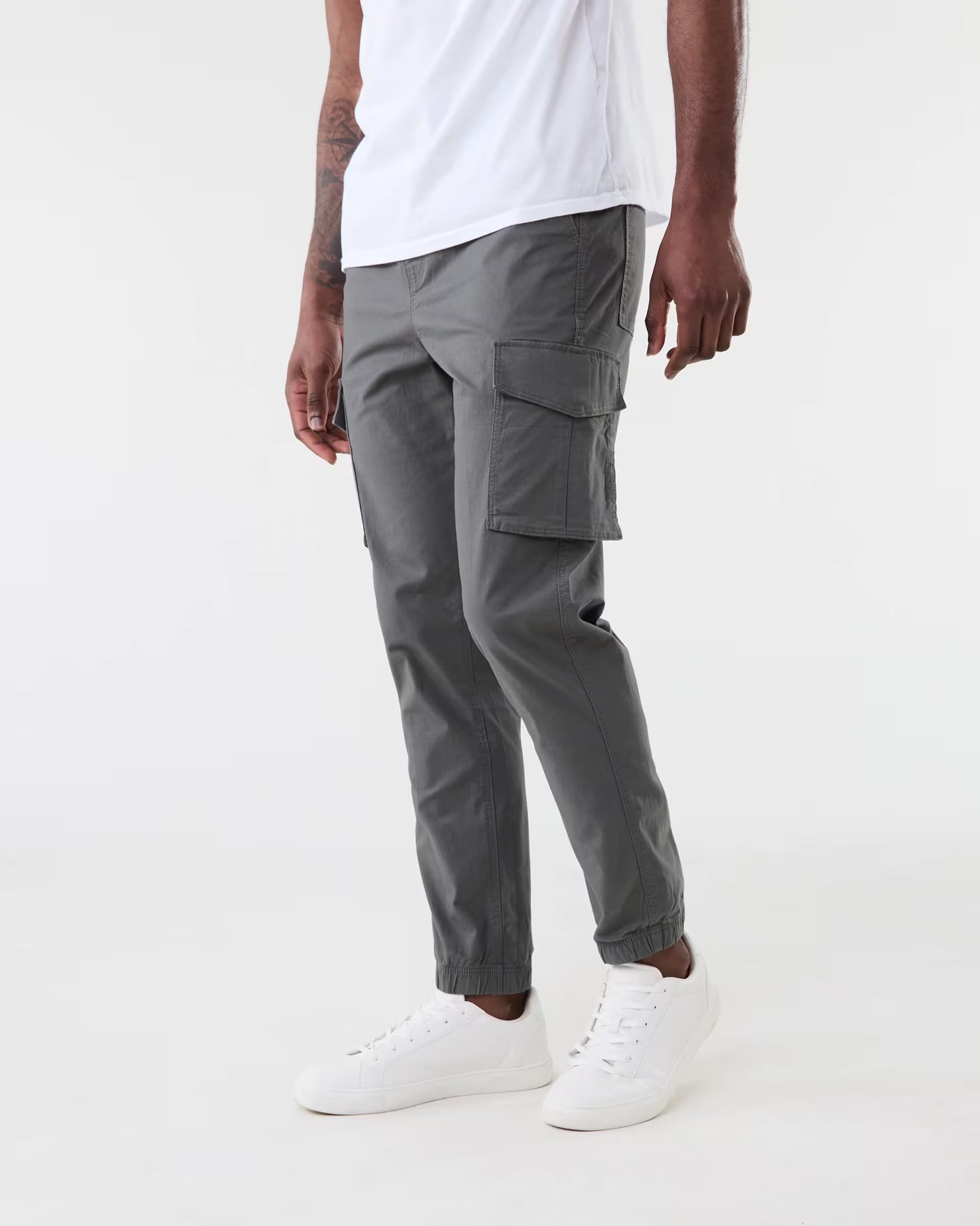 Elastic Waist and Cuffed cargo Pants