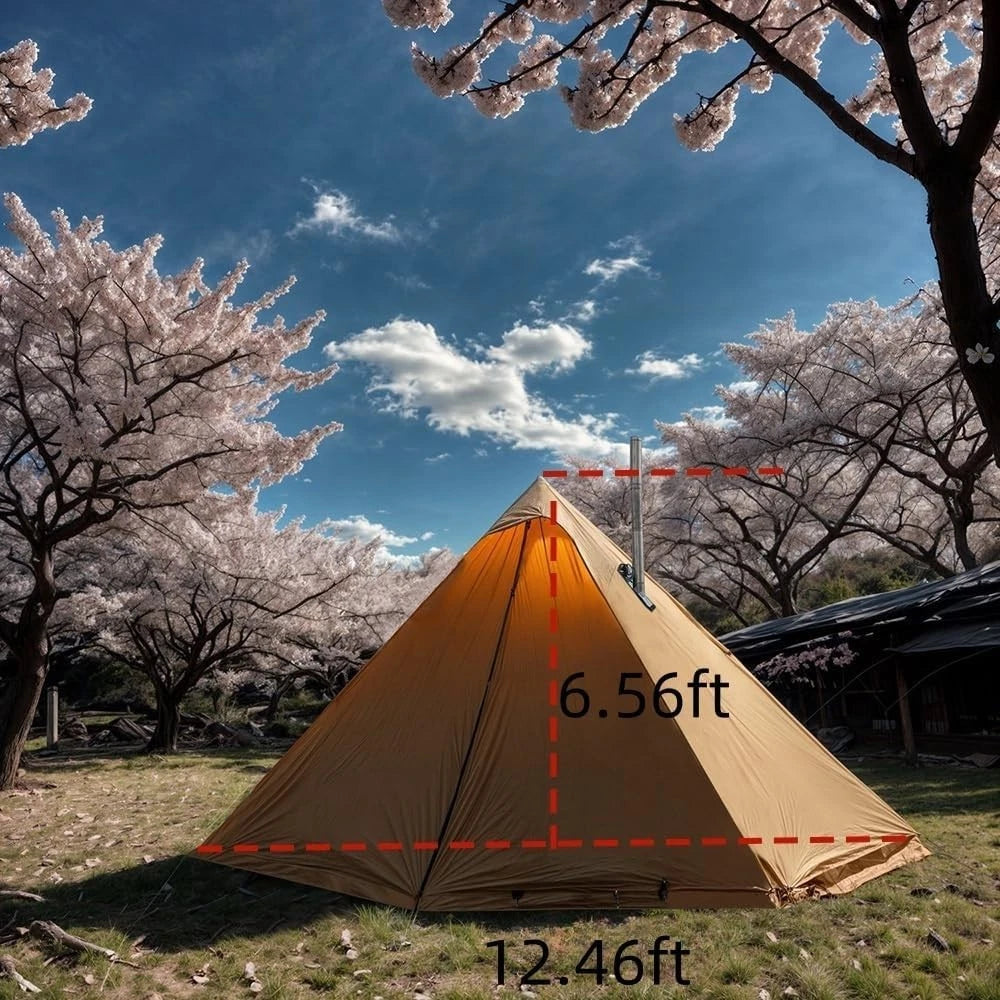 Camping Tipi Hot Tent Fire Retardant w/Stove Jack 2-4 Person Lightweight 5lb