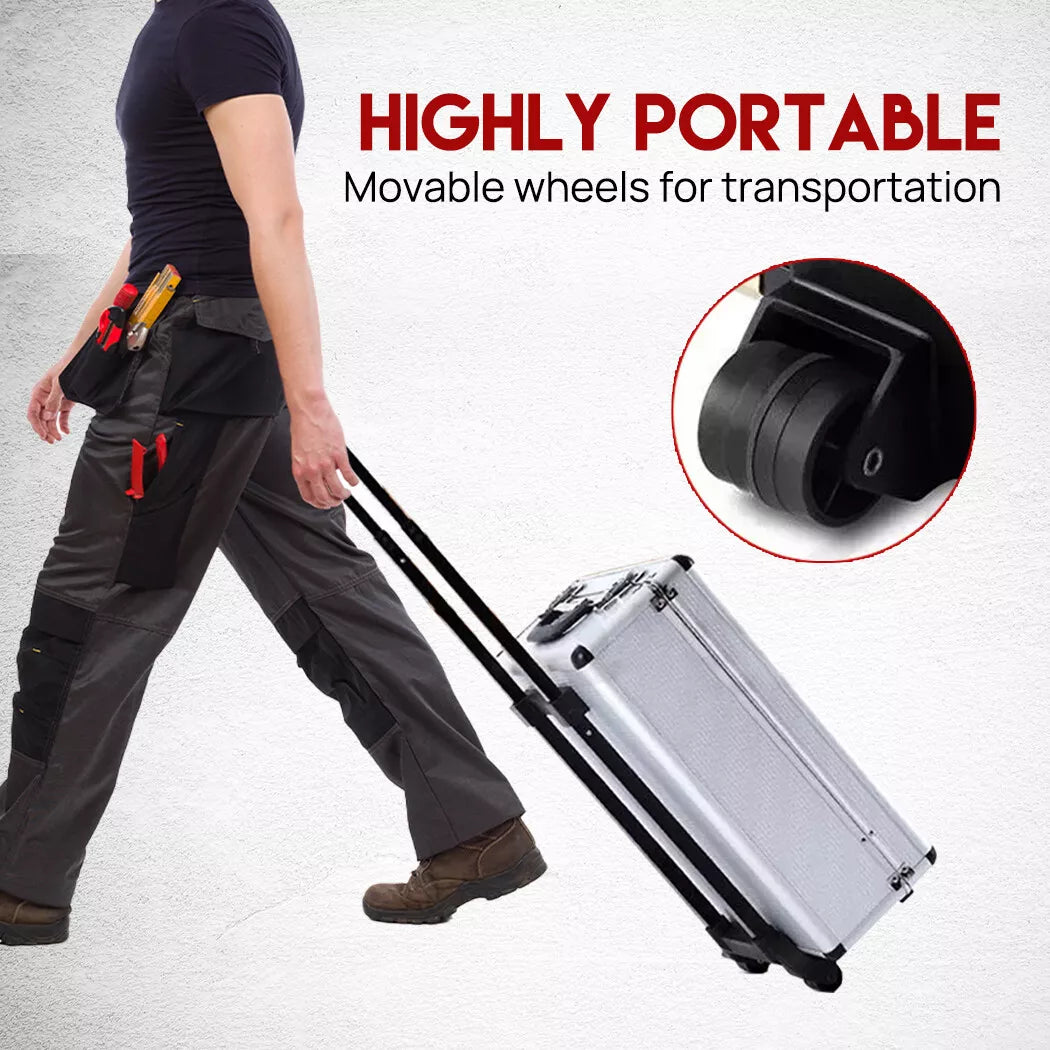 1180pcs Tool Box Kit Wheels Trolley Case Portable Set Toolbox Toolkit w/ wheels