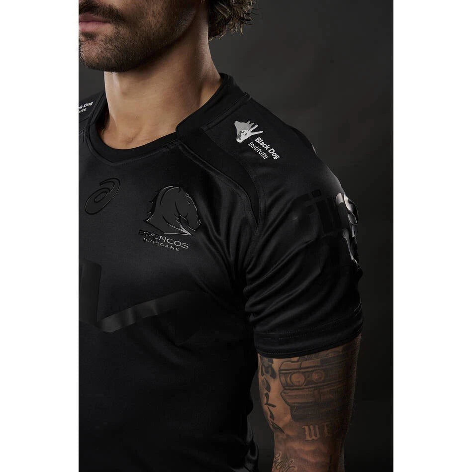 Mental Health Replica Brisbane Broncos Black Jerseys NRL Rugby Limited Edition