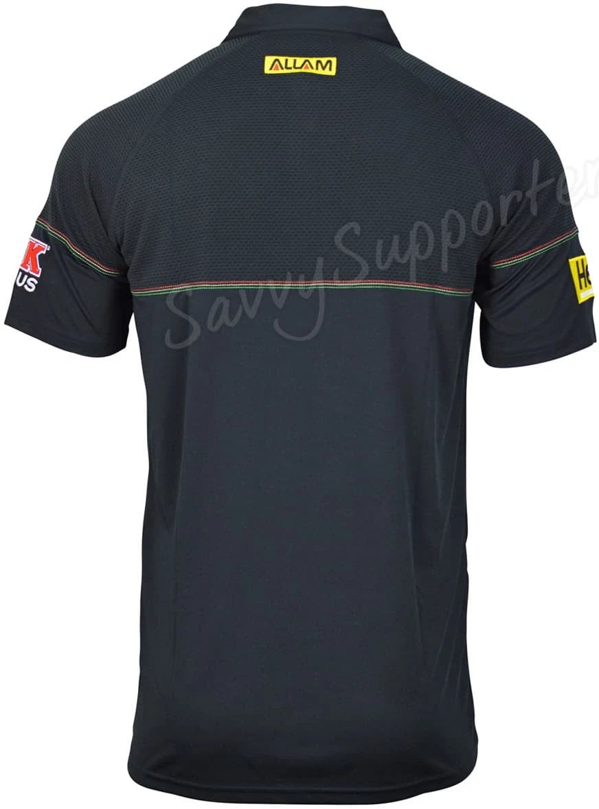 Penrith Panthers 2025 NRL Mens Black Media Polo Shirt Sizes S-7XL BNWT