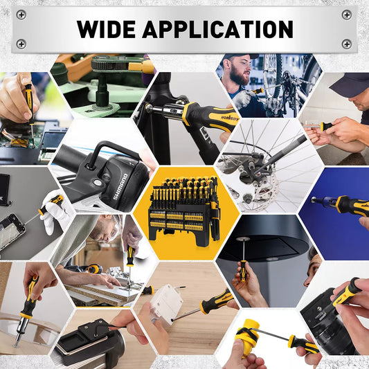 140Pc Magnetic Screwdriver Set Hex Key Magnetizer Demagnetizer SAE & Metric Tool