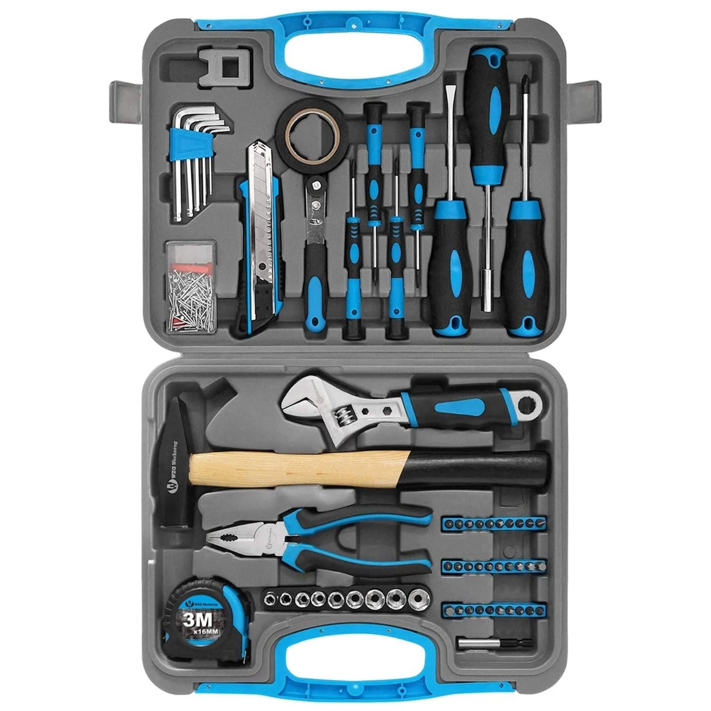 100PCS Household Hand Tool Set Kit with Plastic Storage Case  HAN