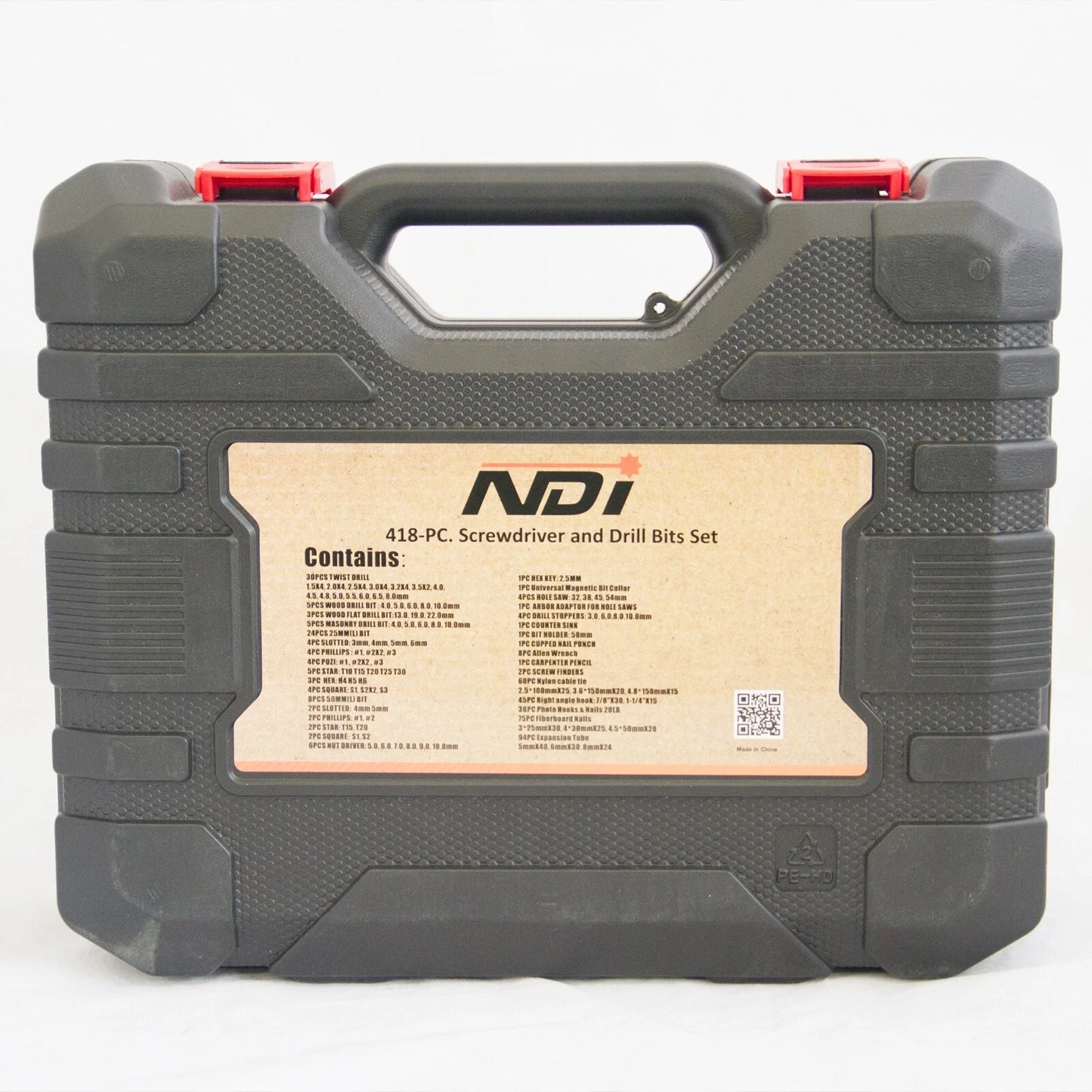 NDI TOOLS 418 PCS Drill Bit Set for Wood Metal Masonry Screwdriver Bit Set Combo