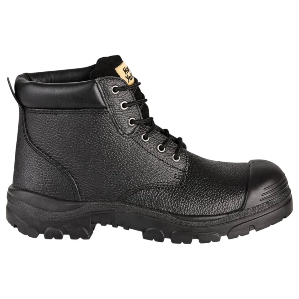 Mens Hard Yakka Gravel Lace Boots Lace Leather Industrial Warehousing Boot Black