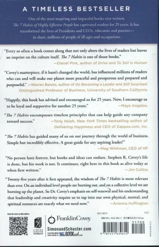 Seven Habits of highly effective people by Stephen Covey