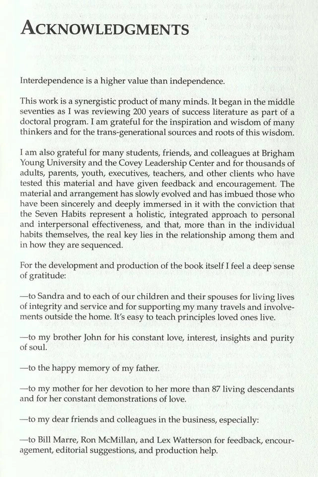 Seven Habits of highly effective people by Stephen Covey