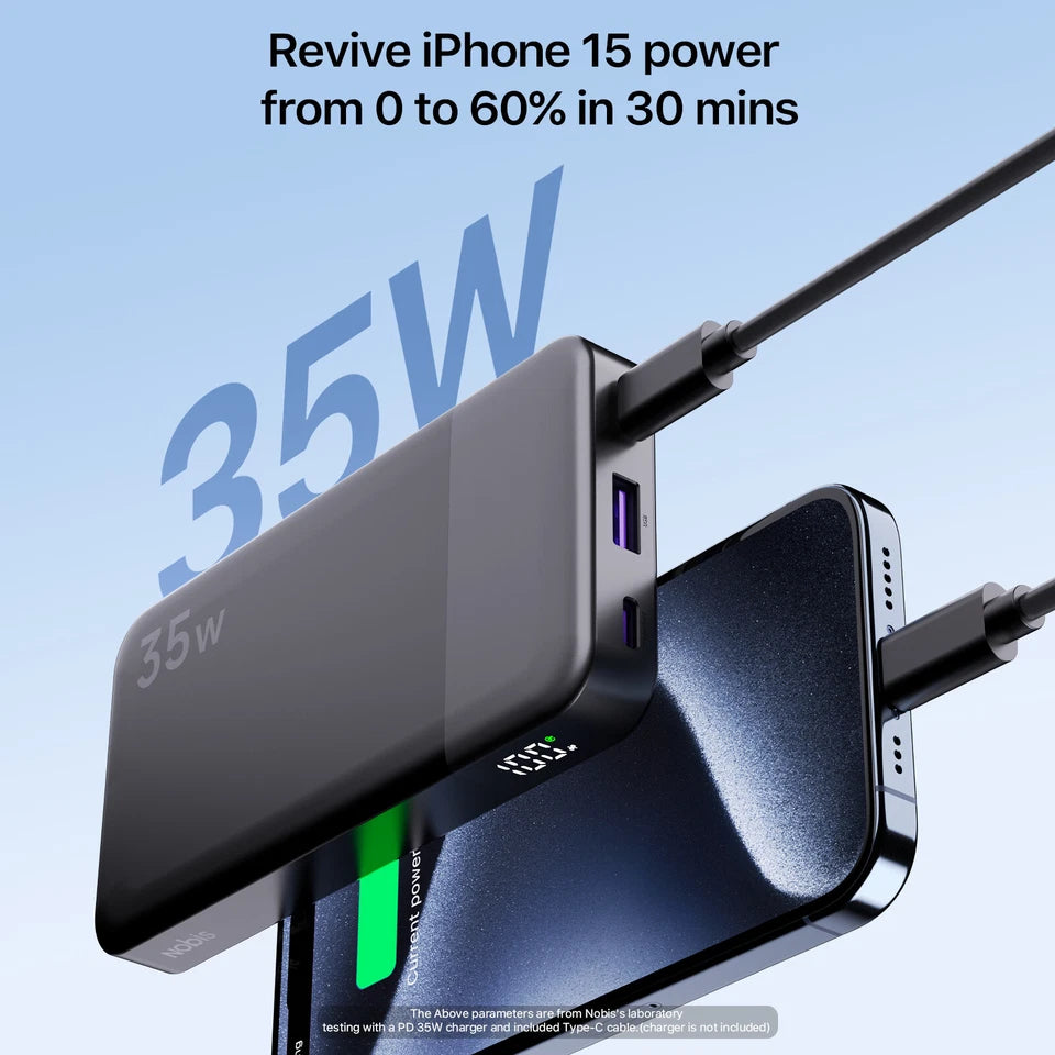 Power Bank 10000mah 35W Portable External Battery Pack Charger For Mobile Phone