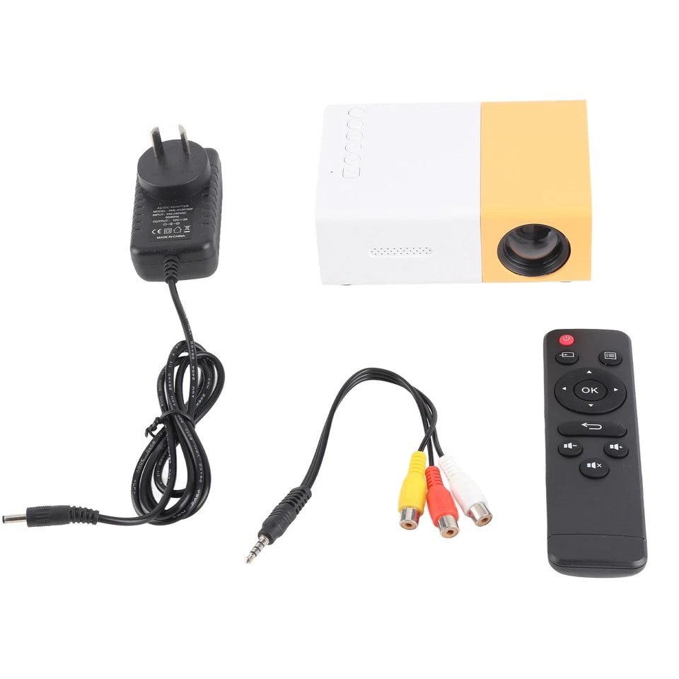 Mini Projector Portable 17-32in 1920x1080 Resolution Outdoor Theater Movie 4:3