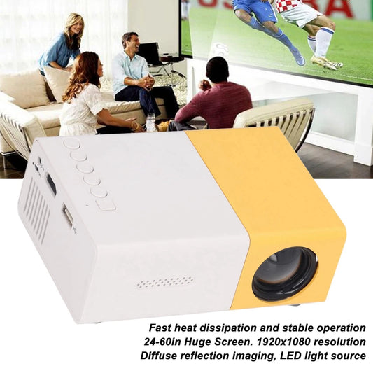 Mini Projector Portable 17-32in 1920x1080 Resolution Outdoor Theater Movie 4:3
