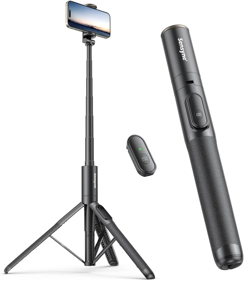 60" Phone Tripod & Selfie Stick Lightweight All in One Phone Tripod Integrated